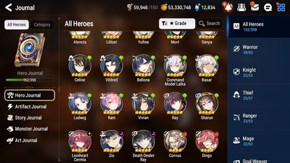 [GLOBAL] [INSTANT] Epic 7 Seven 3ML Tori Lionheart Cermia Zio Death Dealer Ray + 81ML pulls 13k skystones 2900 mystics+20 Speed+ Name Starter Account-Mobile Games Starter