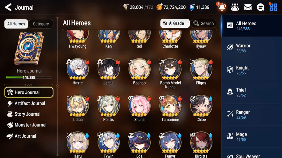 [GLOBAL] [INSTANT] Epic 7 Seven 4ML 1LIM Bystander Hwayoung Haru+artifact Straze Belian Lionheart Cermia + 90ML pulls 11k skystones 1200 mystics+3x 20 Speed + Luna Skin+ Name Starter Account-Mobile Games Starter