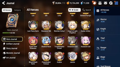 [GLOBAL] [INSTANT] Epic 7 Seven 4ML 1LIM Bystander Hwayoung Haru+artifact Straze Belian Lionheart Cermia + 90ML pulls 11k skystones 1200 mystics+3x 20 Speed + Luna Skin+ Name Starter Account-Mobile Games Starter