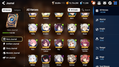 [GLOBAL] [INSTANT] Epic 7 Seven 4ML 1LIM Bystander Hwayoung Haru+artifact Straze Belian Lionheart Cermia + 90ML pulls 11k skystones 1200 mystics+3x 20 Speed + Luna Skin+ Name Starter Account-Mobile Games Starter