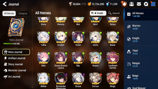 [GLOBAL] [INSTANT] Epic 7 Seven 4ML 1LIM Bystander Hwayoung Haru+artifact Straze Belian Lionheart Cermia + 90ML pulls 11k skystones 1200 mystics+3x 20 Speed + Luna Skin+ Name Starter Account-Mobile Games Starter
