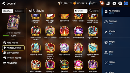 [GLOBAL] [INSTANT] Epic 7 Seven 4ML 1LIM Haru+artifact Harsetti Solitaria Faithless Lidica DJ Desert Jewel Basar + 57ML pulls + 3x 20 Speed + Luna Skin + Name Starter Account-Mobile Games Starter