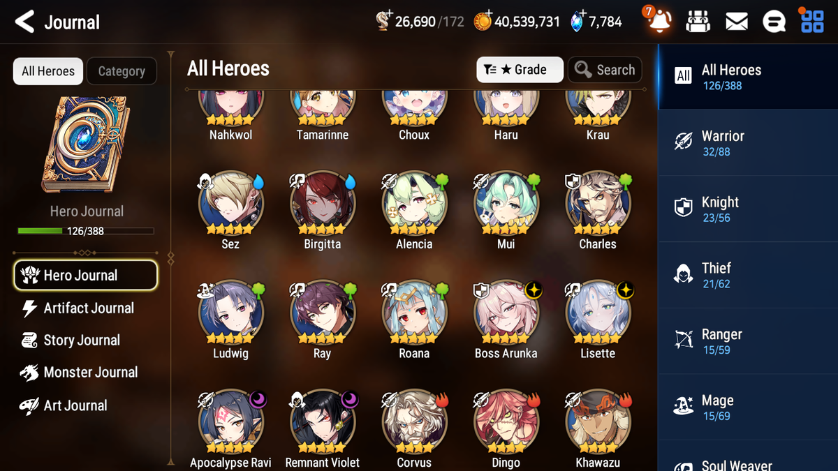 [GLOBAL] [INSTANT] Epic 7 Seven 4ML 1LIM Lisette Haru+artifact Boss Arunka Remnant Violet Apocalypse Ravi + 69ML pulls +3x 20 Speed + Luna Skin + Name Starter Account-Mobile Games Starter