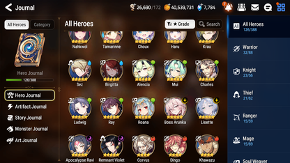 [GLOBAL] [INSTANT] Epic 7 Seven 4ML 1LIM Lisette Haru+artifact Boss Arunka Remnant Violet Apocalypse Ravi + 69ML pulls +3x 20 Speed + Luna Skin + Name Starter Account-Mobile Games Starter