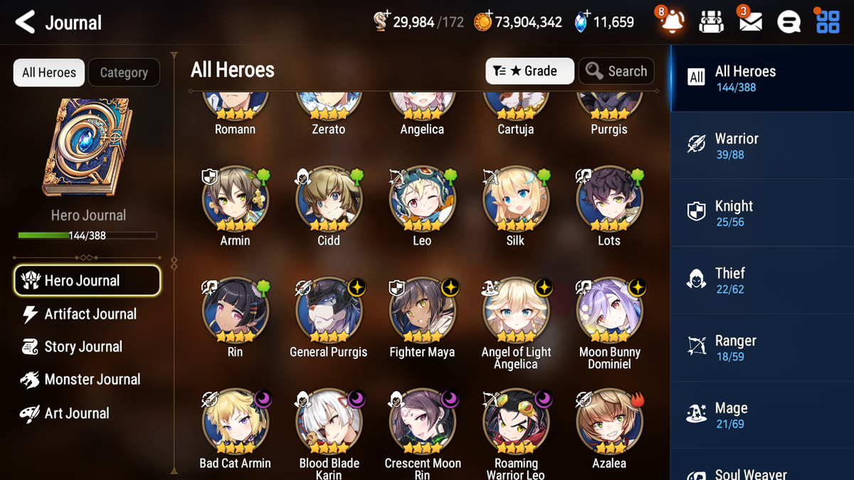 [GLOBAL] [INSTANT] Epic 7 Seven 4ML 1LIM Salome Haru Abyssal Yufine Top Model Luluca Architect Laika + 91ML pulls 11k skystones mystics+ 2x 20 Speed + 4 Sets Gear + Luna Skin+Name Starter Account-Mobile Games Starter