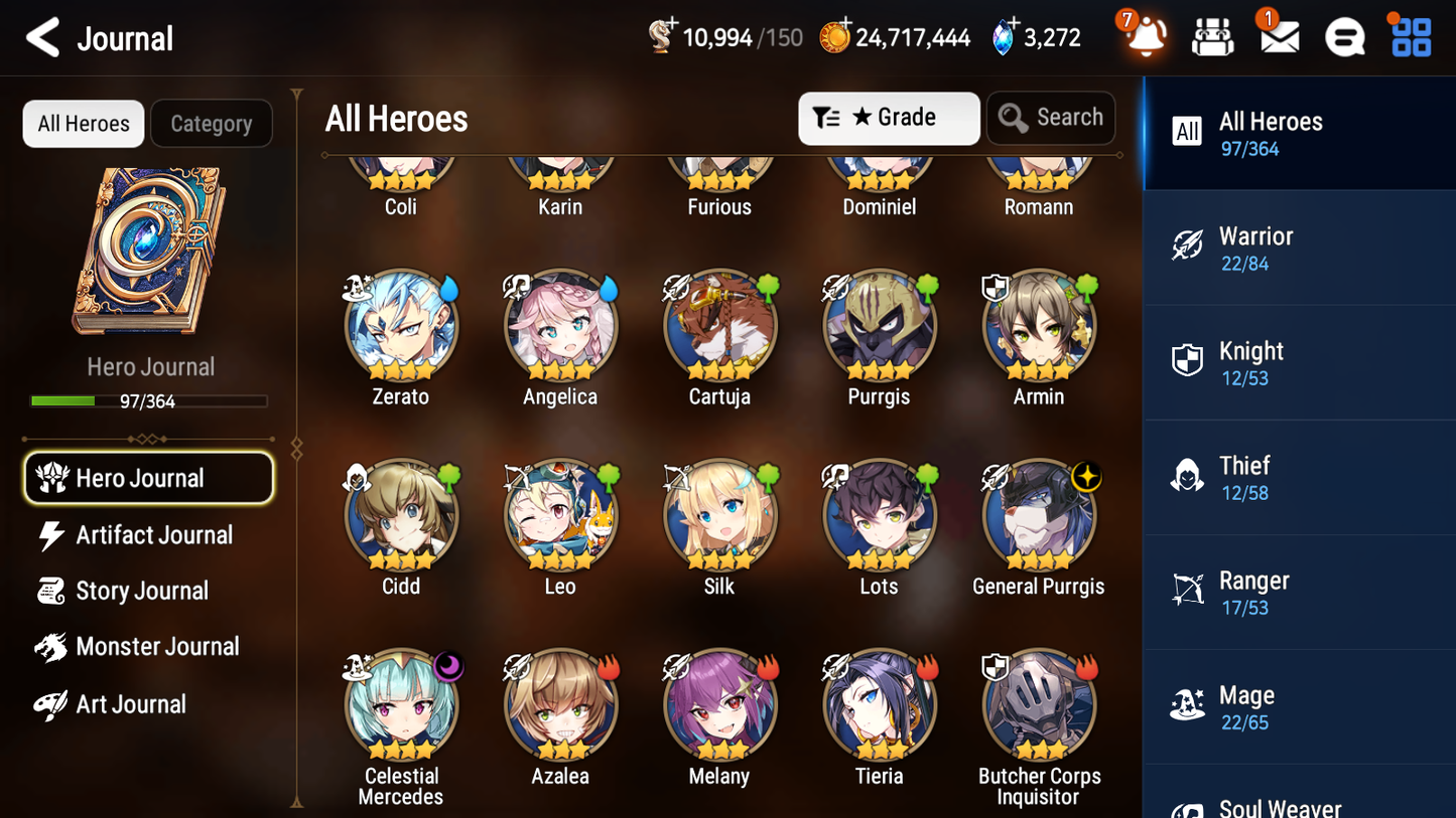 [GLOBAL] [INSTANT] Epic 7 Seven 4ML 2LIM Fallen Cecilia Mediator Kawerik Martial Artist Ken Pirate Captain Flan Diene Fairytale Tenebria + ML Mystics pulls + 20 Speed Aged Starter Account-Mobile Games Starter