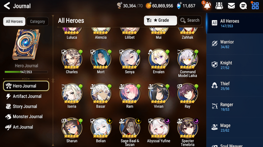 [GLOBAL] [INSTANT] Epic 7 Seven 4ML Abyssal Yufine Belian Specter Tenebria Sage Baal + 63ML pulls 11k skystones 1300 mystics+ Name Starter Account-Mobile Games Starter