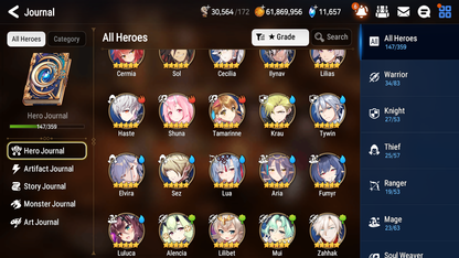 [GLOBAL] [INSTANT] Epic 7 Seven 4ML Abyssal Yufine Belian Specter Tenebria Sage Baal + 77ML pulls 11k skystones 1300 mystics+20 Speed +Name Starter Account-Mobile Games Starter