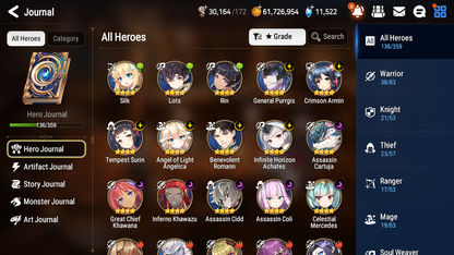 [GLOBAL] [INSTANT] Epic 7 Seven 4ML Abyssal Yufine Designer Lilibet Urban Shadow Choux Briar Witch Iseria Angel Angelica + 77ML pulls 11k skystones 1300 mystics+ 20 Speed +Name Starter Account-Mobile Games Starter