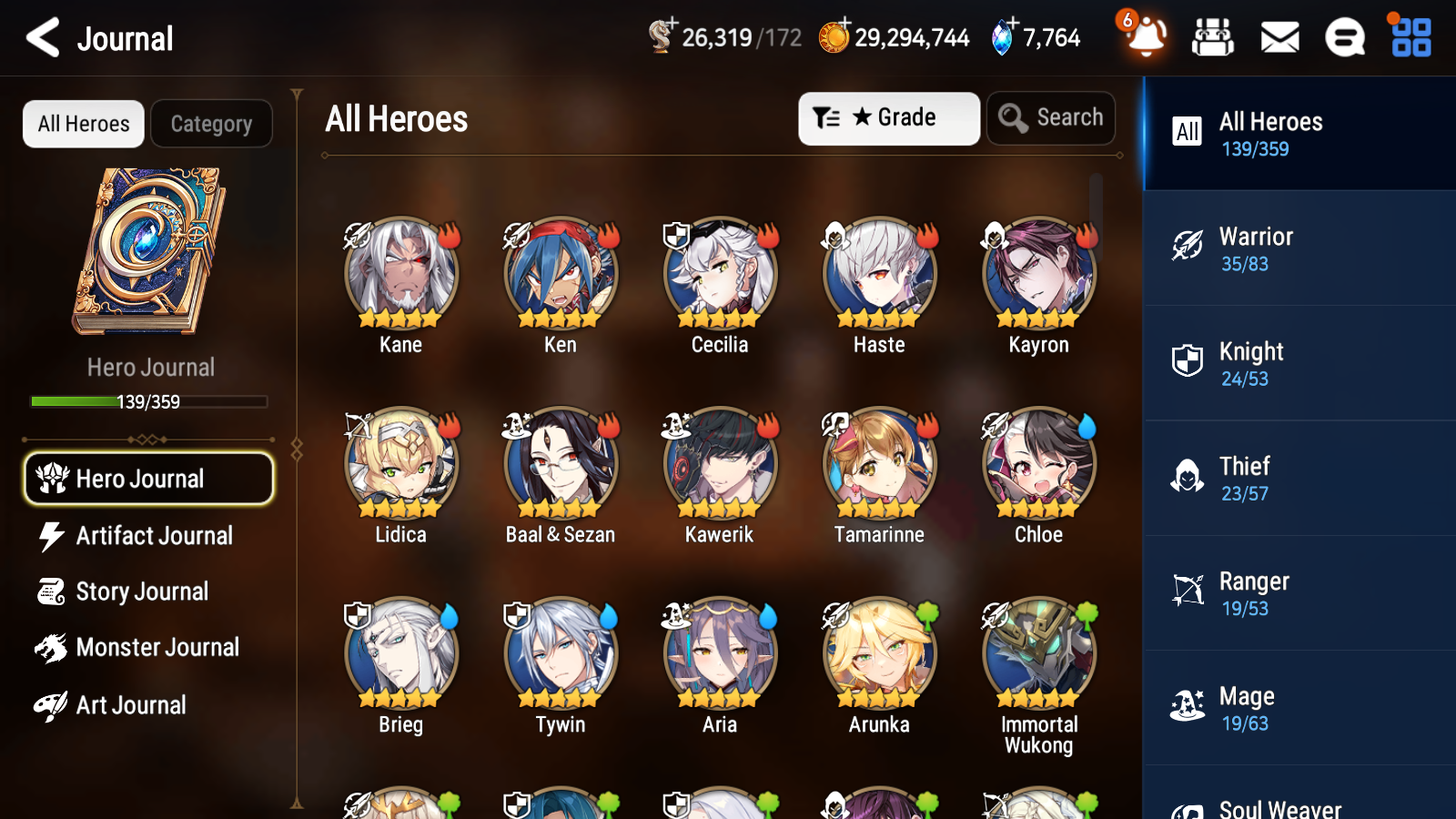 [GLOBAL] [INSTANT] Epic 7 Seven 4ML Boss Arunka Requiem Roana Faithless Lidica Ruele + 55ML pulls + 20 Speed + Name Starter Account-Mobile Games Starter