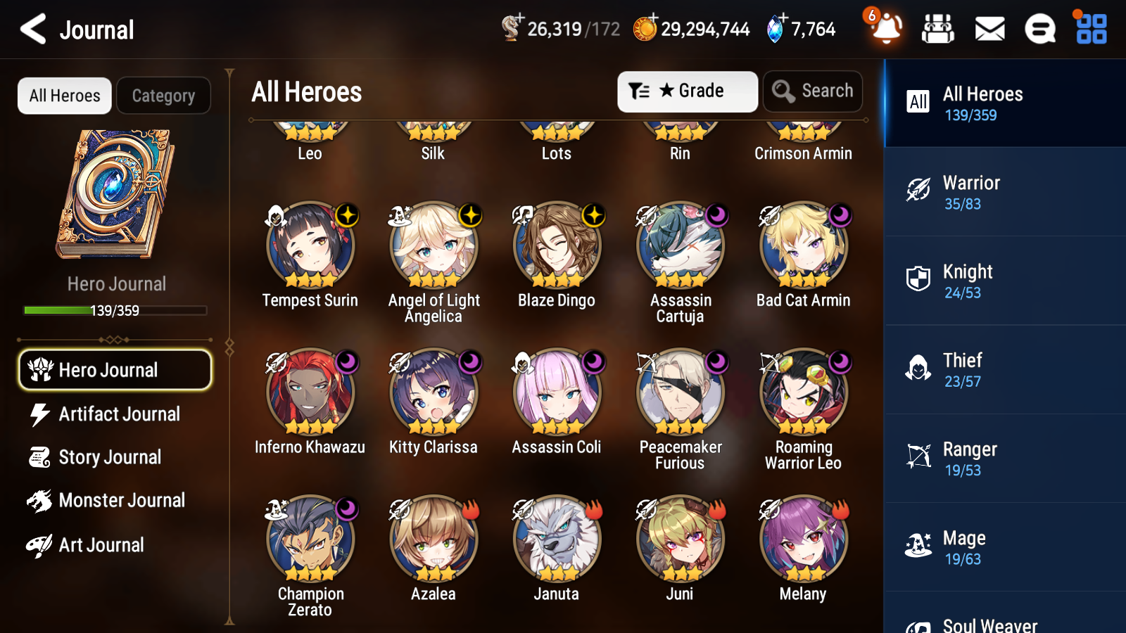 [GLOBAL] [INSTANT] Epic 7 Seven 4ML Boss Arunka Requiem Roana Faithless Lidica Ruele + 55ML pulls + 20 Speed + Name Starter Account-Mobile Games Starter