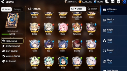 [GLOBAL] [INSTANT] Epic 7 Seven 4ML Bystander Hwayoung Straze Belian Lionheart Cermia + 62ML pulls 11k skystones 1200 mystics+ Name Starter Account-Mobile Games Starter