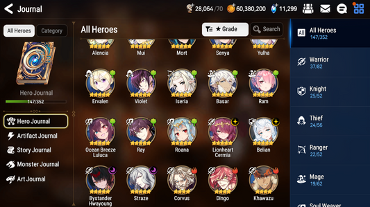 [GLOBAL] [INSTANT] Epic 7 Seven 4ML Bystander Hwayoung Straze Belian Lionheart Cermia + 62ML pulls 11k skystones 1200 mystics+ Name Starter Account-Mobile Games Starter