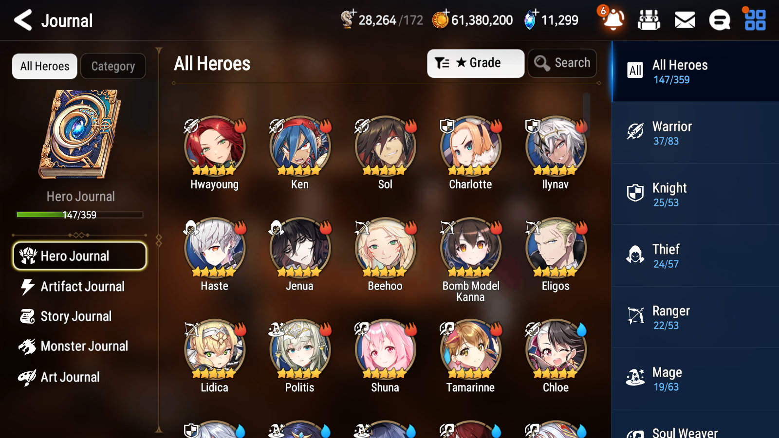 [GLOBAL] [INSTANT] Epic 7 Seven 4ML Bystander Hwayoung Straze Belian Lionheart Cermia + 76ML pulls 11k skystones 1200 mystics+20 Speed+ Name Starter Account-Mobile Games Starter