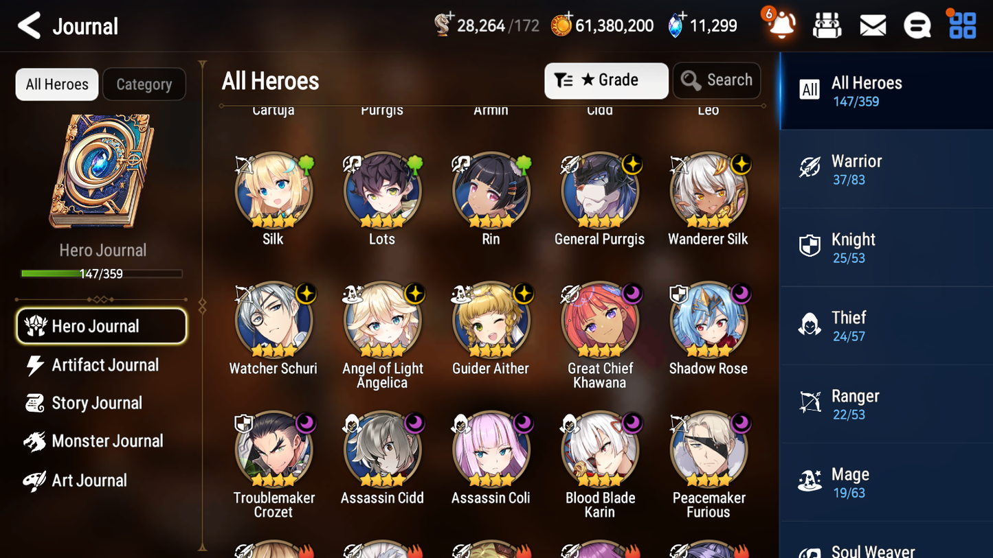 [GLOBAL] [INSTANT] Epic 7 Seven 4ML Bystander Hwayoung Straze Belian Lionheart Cermia + 76ML pulls 11k skystones 1200 mystics+20 Speed+ Name Starter Account-Mobile Games Starter
