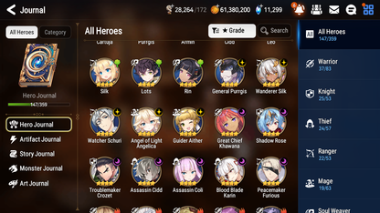 [GLOBAL] [INSTANT] Epic 7 Seven 4ML Bystander Hwayoung Straze Belian Lionheart Cermia + 76ML pulls 11k skystones 1200 mystics+20 Speed+ Name Starter Account-Mobile Games Starter