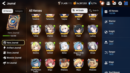 [GLOBAL] [INSTANT] Epic 7 Seven 4ML Dragon Bride Senya Sea Phantom Politis Belian Straze+ 49ML pulls +20 Speed +Name Starter Account-Mobile Games Starter