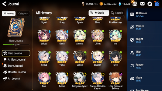 [GLOBAL] [INSTANT] Epic 7 Seven 4ML Empyrean Ilynav Belian Lone Crescent Bellona Kayron + 67ML pulls 13k skystones 2900 mystics+ Name Starter Account-Mobile Games Starter