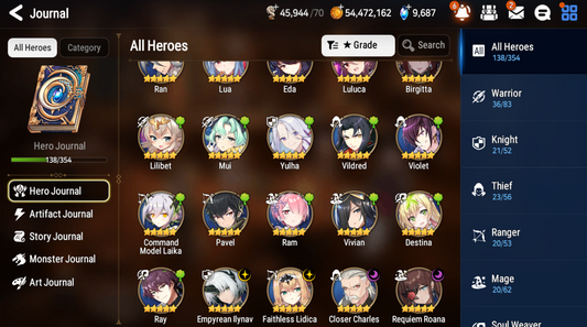[GLOBAL] [INSTANT] Epic 7 Seven 4ML Empyrean Ilynav Faithless Lidica Requiem Roana Charles + 49ML pulls 9k skystones 1250 mystics+ Name Starter Account-Mobile Games Starter