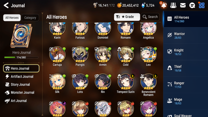 [GLOBAL] [INSTANT] Epic 7 Seven 4ML Harsetti Architect Laika Specimen Sez Roana + 42ML pulls +20 Speed + Name Starter Account-Mobile Games Starter