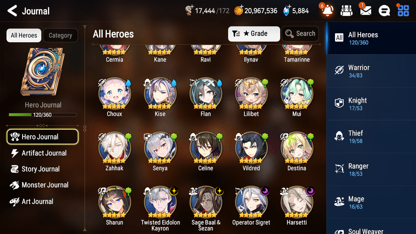 [GLOBAL] [INSTANT] Epic 7 Seven 4ML Harsetti Operator Sigret Sage Baal + 41ML pulls + 20 Speed +Name Starter Account-Mobile Games Starter
