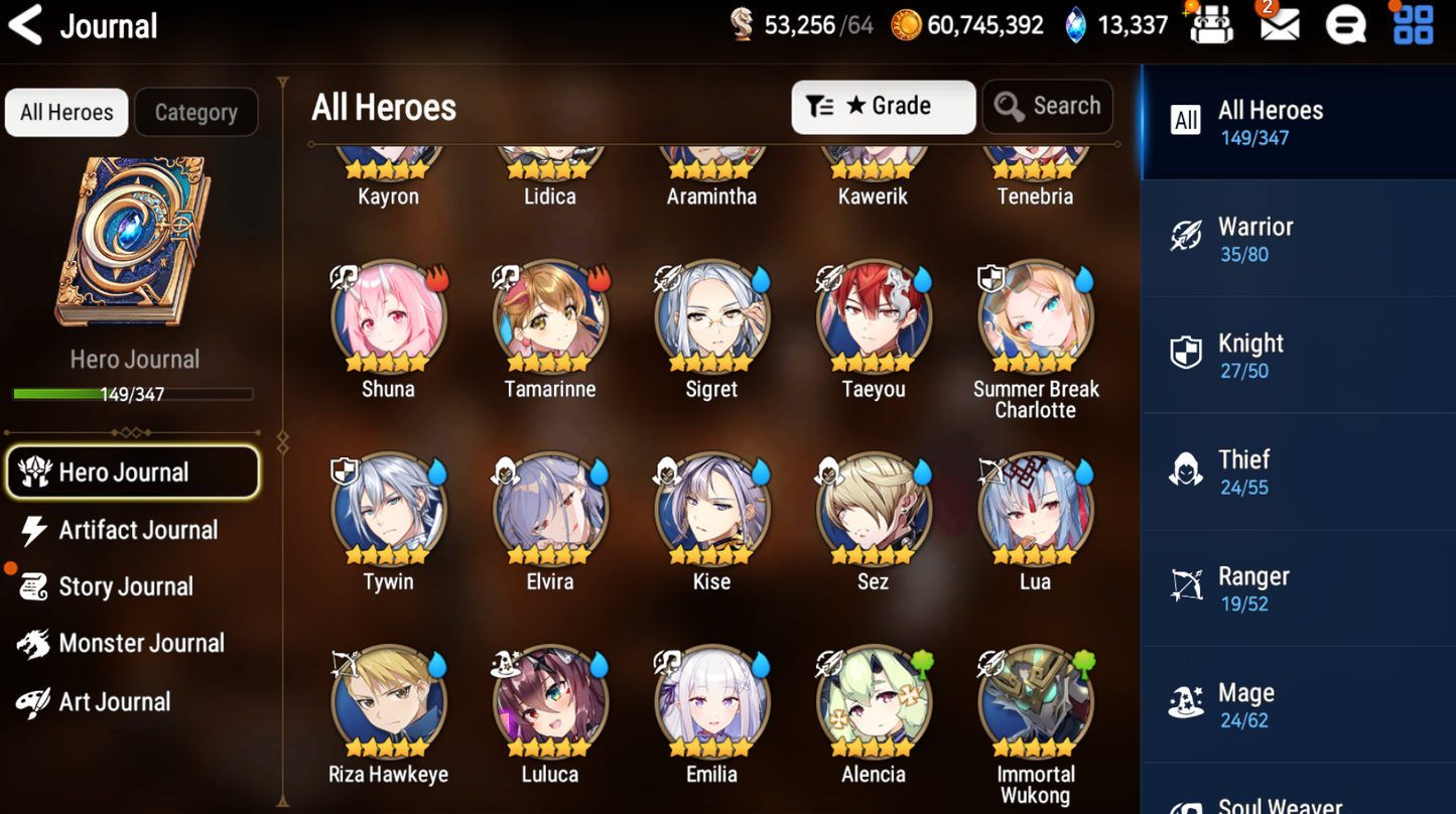 [GLOBAL] [INSTANT] Epic 7 Seven 4ML Harsetti Straze + 69ML pulls 13k skystones 2900 mystics+ Name Starter Account-Mobile Games Starter