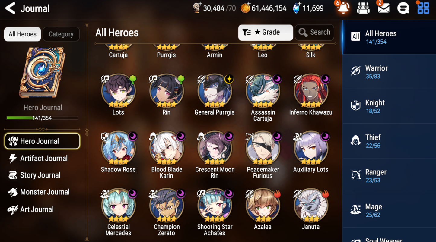 [GLOBAL] [INSTANT] Epic 7 Seven 4ML Harsetti Top Model Luluca Archdemon's Shadow Sez + 63ML pulls 11k skystones 1300 mystics+ Name Starter Account-Mobile Games Starter