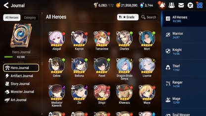 [GLOBAL] [INSTANT] Epic 7 Seven 4ML Lisette Dragon Bride Senya Zio Mediator Kawerik + 43ML pulls +2x 20 Speed + Luna Skin + Name Starter Account-Mobile Games Starter