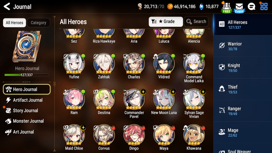 [GLOBAL] [INSTANT] Epic 7 Seven 4ML New Moon Luna Commander Pavel Vivian Maid Chloe +11k Gems + ML pulls Starter Account-Mobile Games Starter