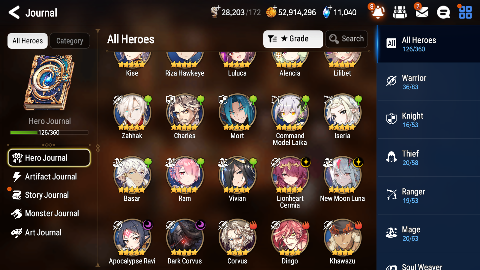 [GLOBAL] [INSTANT] Epic 7 Seven 4ML New Moon Luna Lionheart Cermia Apocalypse Ravi Corvus +11k Gems + 50ML pulls + 20 Speed Starter Account-Mobile Games Starter