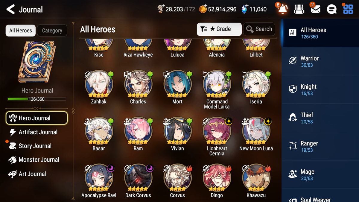 [GLOBAL] [INSTANT] Epic 7 Seven 4ML New Moon Luna Lionheart Cermia Apocalypse Ravi Corvus +11k Gems + 50ML pulls + 20 Speed Starter Account-Mobile Games Starter