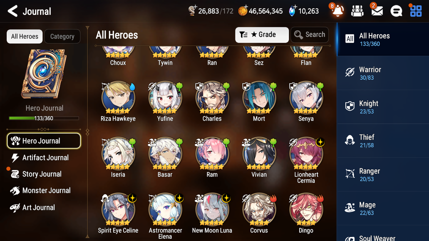 [GLOBAL] [INSTANT] Epic 7 Seven 4ML New Moon Luna Lionheart Cermia Elena Celine Angel Angelica +10k Gems +46ML pulls + 20 Speed Starter Account-Mobile Games Starter
