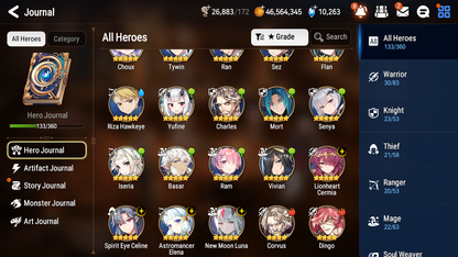 [GLOBAL] [INSTANT] Epic 7 Seven 4ML New Moon Luna Lionheart Cermia Elena Celine Angel Angelica +10k Gems +46ML pulls + 20 Speed Starter Account-Mobile Games Starter