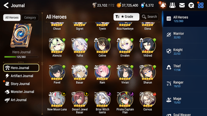 [GLOBAL] [INSTANT] Epic 7 Seven 4ML New Moon Luna Pirate Captain Flan Briar Witch Iseria DJ Basar + 39ML pulls + 20 Speed Starter Account-Mobile Games Starter