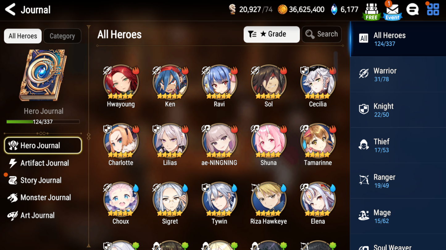 [GLOBAL] [INSTANT] Epic 7 Seven 4ML New Moon Luna Pirate Captain Flan Briar Witch Iseria DJ Basar + ML pulls Starter Account-Mobile Games Starter