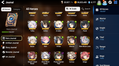 [GLOBAL] [INSTANT] Epic 7 Seven 4ML New Moon Luna Pirate Captain Flan Briar Witch Iseria DJ Basar + ML pulls Starter Account-Mobile Games Starter