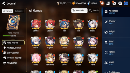 [GLOBAL] [INSTANT] Epic 7 Seven 4ML New Moon Luna Requiem Roana Dark Corvus Fallen Cecilia Jack +11k Gems + 50ML pulls + 20 Speed Starter Account-Mobile Games Starter