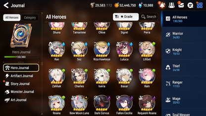 [GLOBAL] [INSTANT] Epic 7 Seven 4ML New Moon Luna Requiem Roana Dark Corvus Fallen Cecilia Jack +11k Gems + 50ML pulls + 20 Speed Starter Account-Mobile Games Starter