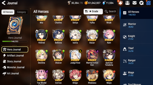 [GLOBAL] [INSTANT] Epic 7 Seven 4ML Rinak + Judge Kise Martial Artist Ken Specter Tenebria Top Model Luluca + 63ML pulls 11k skystones 1300 mystics+ Name Starter Account-Mobile Games Starter