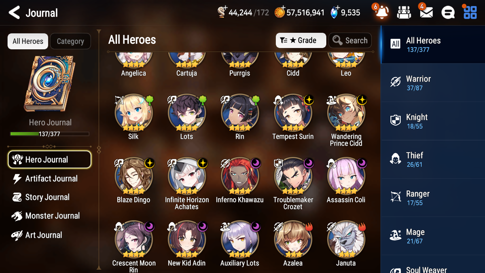 [GLOBAL] [INSTANT] Epic 7 Seven 4ML Salome Abyssal Yufine Requiem Roana Ken + 63ML pulls 9k skystones mystics+ 20 Speed + 4 Sets Gear + Name Starter Account-Mobile Games Starter