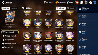[GLOBAL] [INSTANT] Epic 7 Seven 4ML Salome Abyssal Yufine Requiem Roana Ken + 63ML pulls 9k skystones mystics+ 20 Speed + 4 Sets Gear + Name Starter Account-Mobile Games Starter