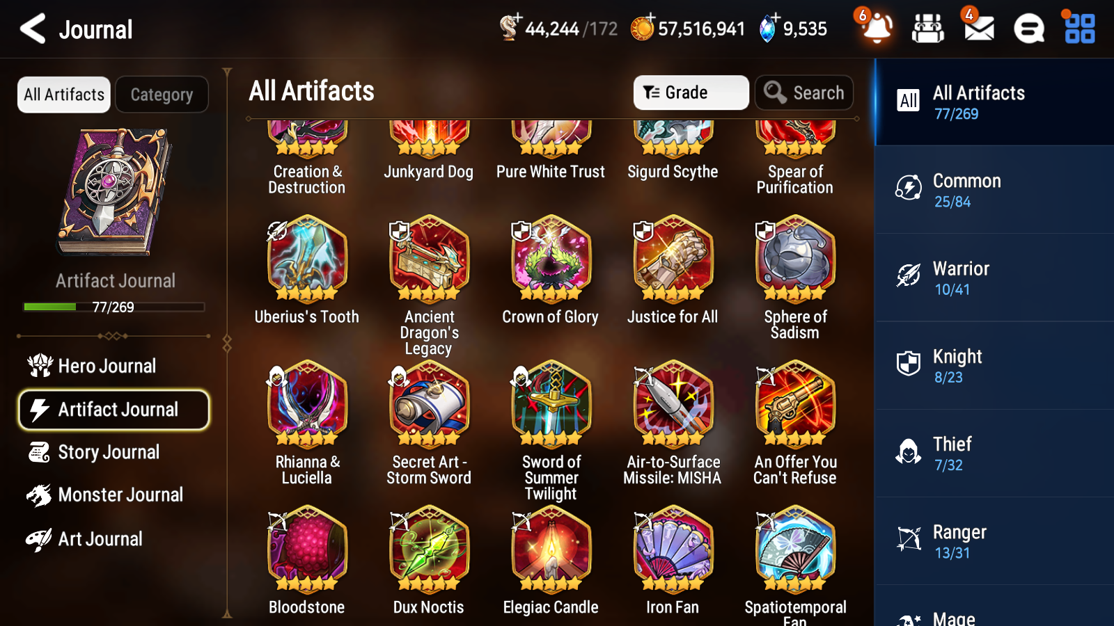 [GLOBAL] [INSTANT] Epic 7 Seven 4ML Salome Abyssal Yufine Requiem Roana Ken + 63ML pulls 9k skystones mystics+ 20 Speed + 4 Sets Gear + Name Starter Account-Mobile Games Starter