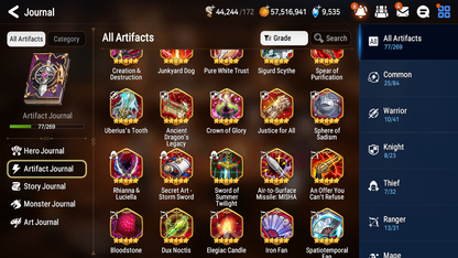 [GLOBAL] [INSTANT] Epic 7 Seven 4ML Salome Abyssal Yufine Requiem Roana Ken + 63ML pulls 9k skystones mystics+ 20 Speed + 4 Sets Gear + Name Starter Account-Mobile Games Starter