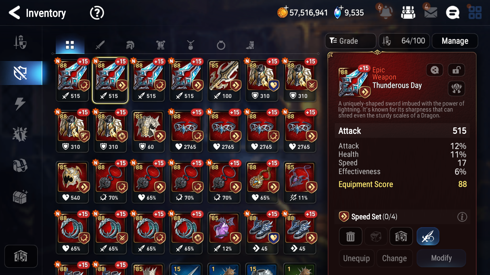 [GLOBAL] [INSTANT] Epic 7 Seven 4ML Salome Abyssal Yufine Requiem Roana Ken + 63ML pulls 9k skystones mystics+ 20 Speed + 4 Sets Gear + Name Starter Account-Mobile Games Starter