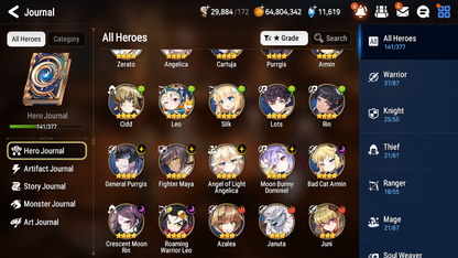 [GLOBAL] [INSTANT] Epic 7 Seven 4ML Salome Abyssal Yufine Top Model Luluca Architect Laika + 77ML pulls 11k skystones mystics+ 20 Speed + 4 Sets Gear +Name Starter Account-Mobile Games Starter