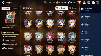 [GLOBAL] [INSTANT] Epic 7 Seven 4ML Sea Phantom Politis Lionheart Cermia Chloe Archdemon's Shadow+ 83ML pulls 13k skystones 2500 mystics+20 Speed + Name Starter Account-Mobile Games Starter