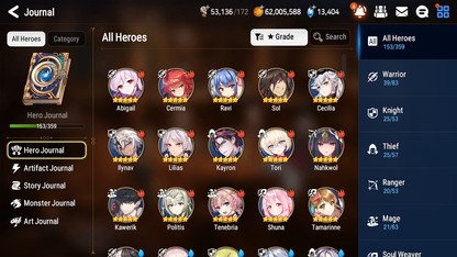 [GLOBAL] [INSTANT] Epic 7 Seven 4ML Tori Straze Ken Ruele Sharun + 83ML pulls 13k skystones 2600 mystics+ 20 Speed +Name Starter Account-Mobile Games Starter