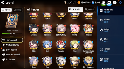 [GLOBAL] [INSTANT] Epic 7 Seven 4ML+5 limited New Moon Luna Apocalypse Ravi Pirate Flan Tywin + ML pulls Starter Account-Mobile Games Starter