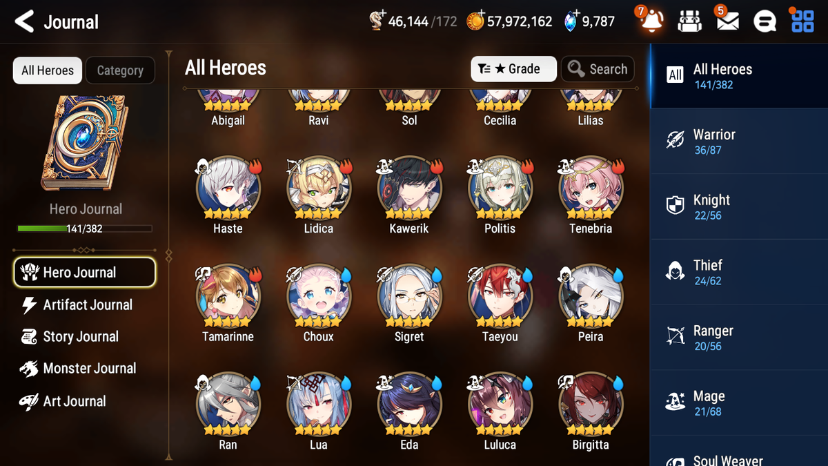 [GLOBAL] [INSTANT] Epic 7 Seven 5ML 1LIM Empyrean Ilynav Abyssal Yufine Faithless Lidica Requiem Roana Charles Summer Fumyr + 63ML pulls 9k skystones mystics+20 Speed + 4 Sets Gear + Name Starter Account-Mobile Games Starter