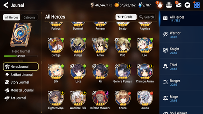 [GLOBAL] [INSTANT] Epic 7 Seven 5ML 1LIM Empyrean Ilynav Abyssal Yufine Faithless Lidica Requiem Roana Charles Summer Fumyr + 63ML pulls 9k skystones mystics+20 Speed + 4 Sets Gear + Name Starter Account-Mobile Games Starter